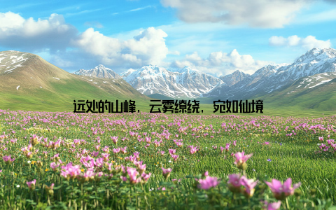 远处的山峰, 云雾缭绕, 宛如仙境