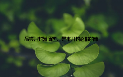 品尝开封灌汤包, 是来开封必做的事