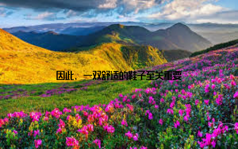 因此, 一双舒适的鞋子至关重要