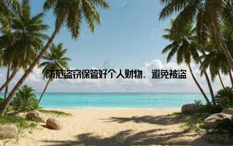 防范盗窃保管好个人财物, 避免被盗